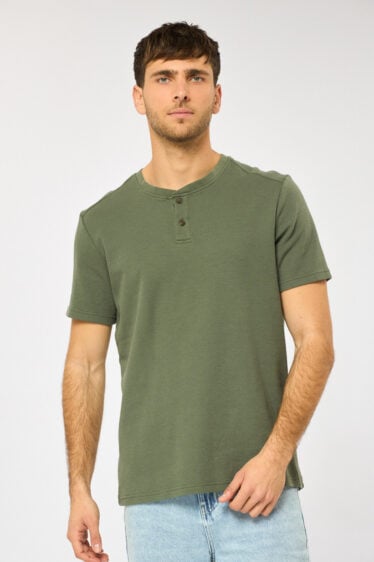 חולצת טי סבא Heavy waffle - ירוק