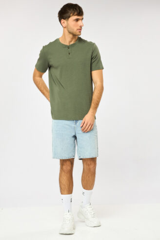 חולצת טי סבא Heavy waffle - ירוק