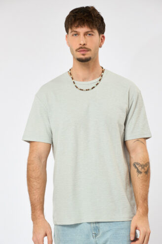 חולצת  טי jacquard light - אפור בהיר