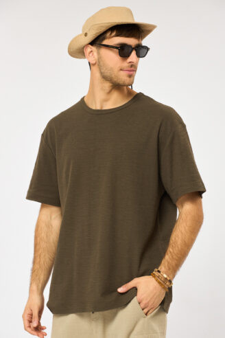 חולצת  טי jacquard light - חום