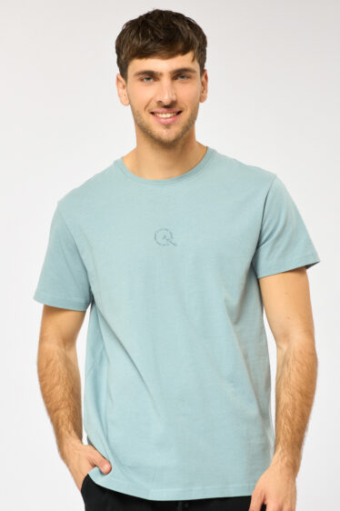 חולצת טי הדפס לוגו קטן - ג'ינס