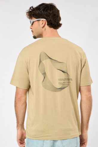 חולצת טי הדפס flow - חום ירקרק