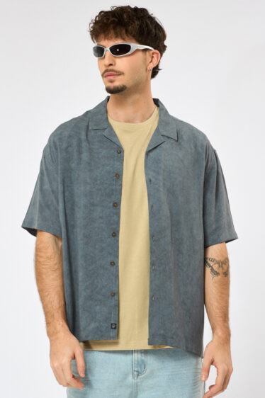 חולצה מכופתרת WASH Limited Edition - כחול אפרפר