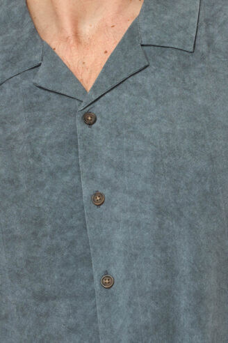 חולצה מכופתרת WASH - כחול אפרפר