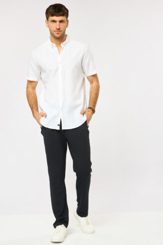 חולצה מכופתרת WAFFLE - לבן