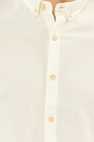 חולצה מכופתרת ג'קארד טבעי - לבן