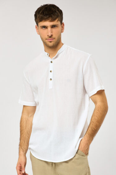 חולצת גלביה crep - לבן