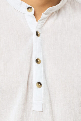 חולצת גלביה crep - לבן