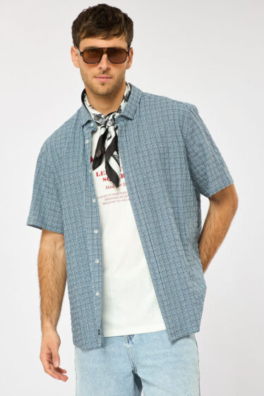 חולצה מכופתרת משבצות "גינגהאם"