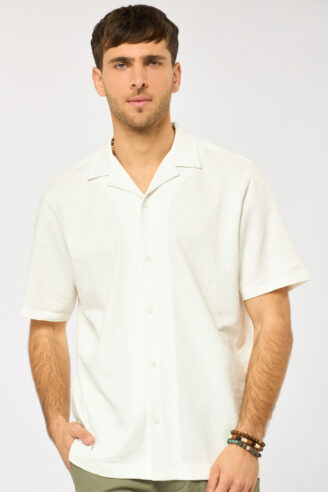 חולצה מכופתרת ג'רסי ג'קארד