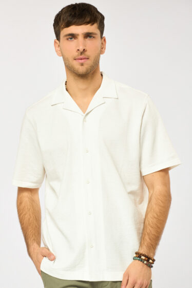 חולצה מכופתרת ג'רסי ג'קארד