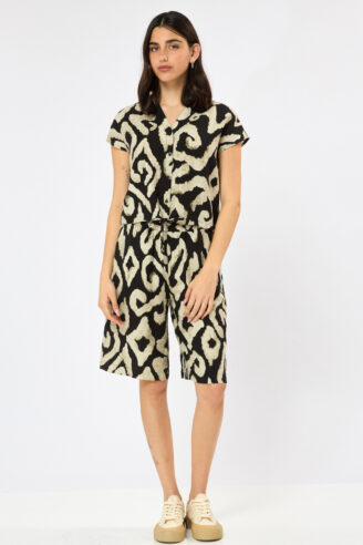 חולצת אריג קרופ עם שרוך