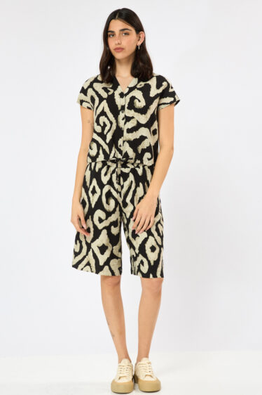 חולצת אריג קרופ עם שרוך