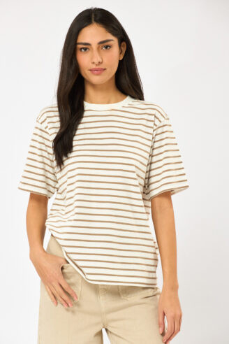 חולצת פסים אוברסייז - פסים חום אופוויט חולצת פסים אוברסייז - פסים חום אופוויט