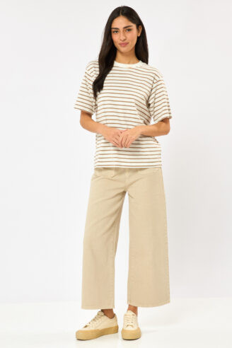 חולצת פסים אוברסייז - פסים חום אופוויט