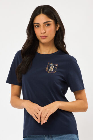 טי שירט עם הדפס סמל פלמינגו