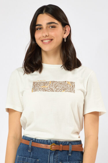 טי שירט עם הדפס חייתי עדין