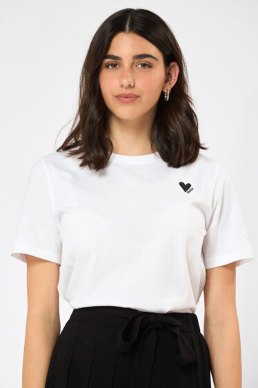 טי שירט לב - לבן