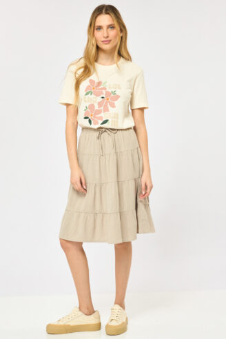 חצאית במראה פשתן קומות