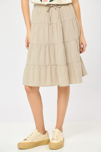 חצאית במראה פשתן קומות