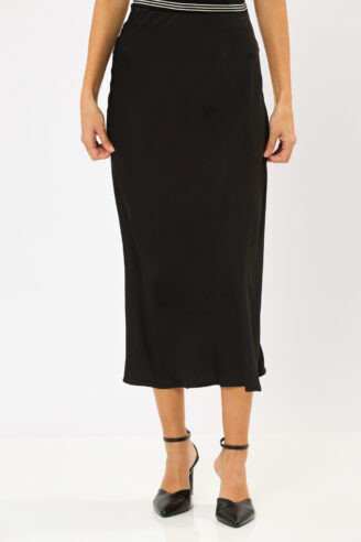 חצאית סאטן - שחור