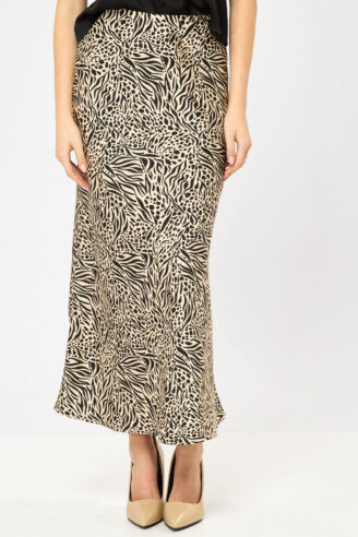 חצאית סאטן מודפסת