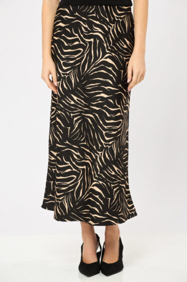 חצאית סאטן מודפסת