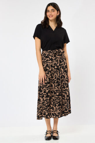 חצאית מודפסת דמוי מעטפה