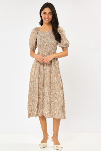 שמלה כפרית מודפסת