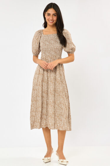 שמלה כפרית מודפסת