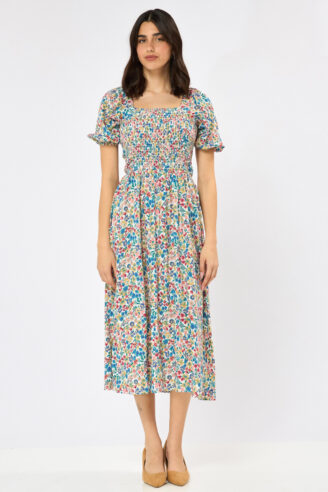 שמלה כפרית מודפסת