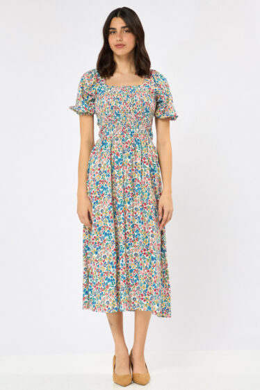 שמלה כפרית מודפסת