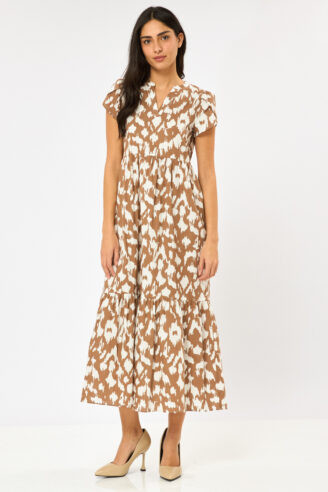 שמלה מודפסת בגזרת קומות