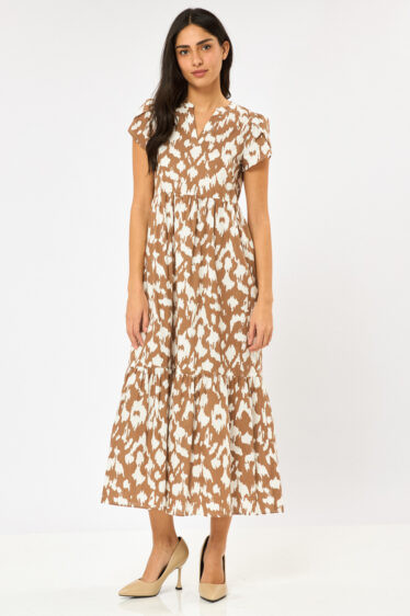 שמלה מודפסת בגזרת קומות