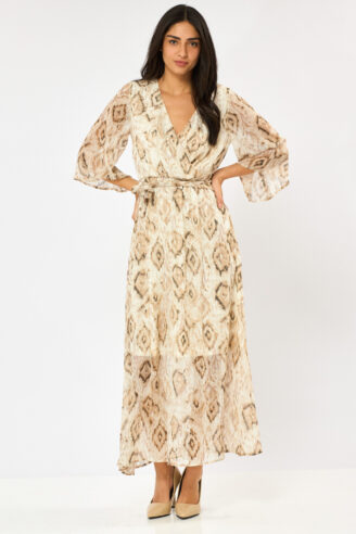 שמלת מקסי שיפון מודפסת