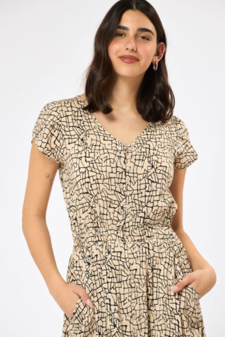 שמלת שיפון פרחונית בשילוב חוטי לורקס