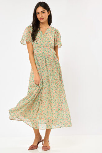 שמלת שיפון פרחונית בשילוב חוטי לורקס