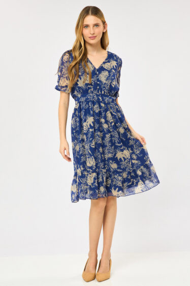 שמלת שיפון מודפסת