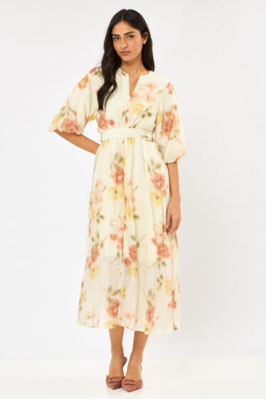 שמלה בהדפס פרחים עדין