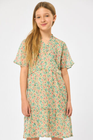 37099שמלת ילדות שיפון מודפסת