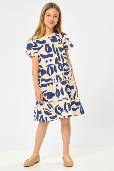 שמלה מודפסת בגזרת קומות