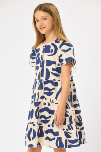 שמלה מודפסת בגזרת קומות