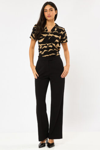 מכנס ארוך בגזרה קלאסית - שחור