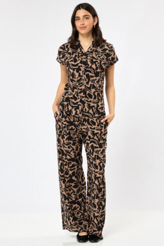 מכנס רחב בהדפס מופשט