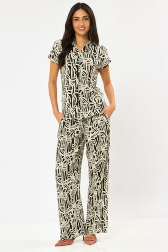 מכנס רחב בהדפס מופשט