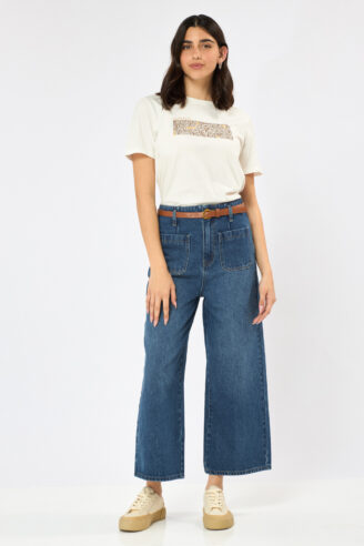 מכנס ג'ינס כיסים קדמיים - כחול מכנס ג'ינס כיסים קדמיים - כחול