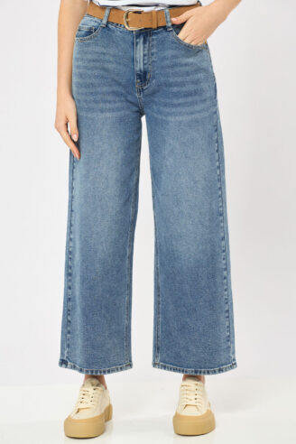 ג`ינס נשים רחב 3/4