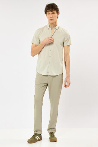 מכנסיים אלגנטיים jersey pique - אפור בהיר