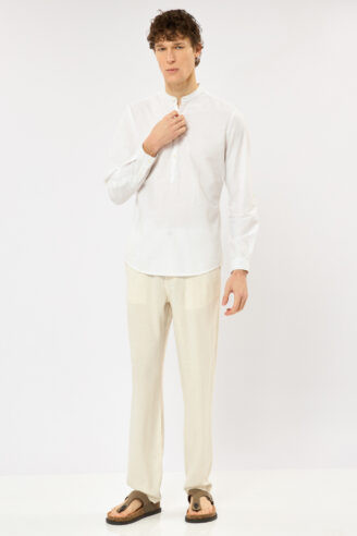 מכנסיים בשילוב פשתן flow - אופוייט