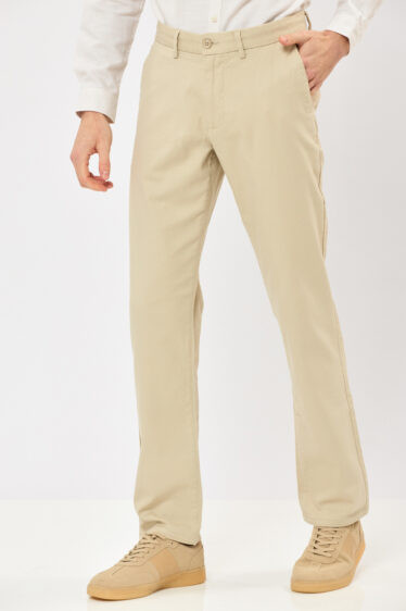 מכנסיים אלגנטיים twill super stretch - בז'